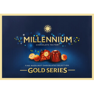 Цукерки Millennium Gold в молочному шоколаді, 205г (4820075500092)