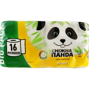 Папір туалетний Сніжна панда Aroma 2-шаровий, 16шт (4820183971289)
