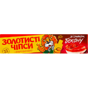 Чипси Золотисті з беконом, 50г (4820007050503)