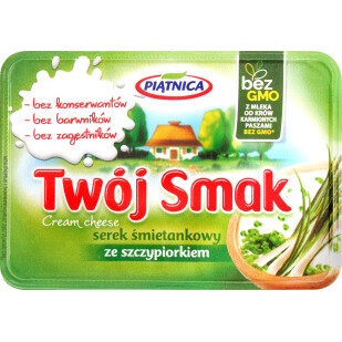 Сыр Piatnica TwojSmak сливочный с зеленью и луком 64%, 135г (5900531001543)