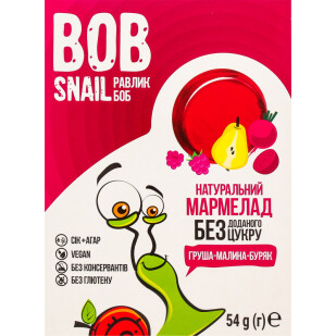 Мармелад Bob Snail груша-малина-буряк, 54г (4820219341154)