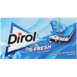 Жувальна гумка Dirol Х-Fresh морозна м'ята, 13,5г (7622201495879)