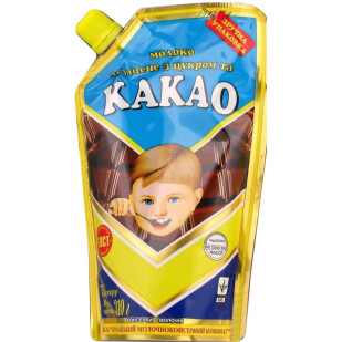 Молоко сгущенное Первомайский МКК какао 7,5% дой пак, 290г (4820012683451)