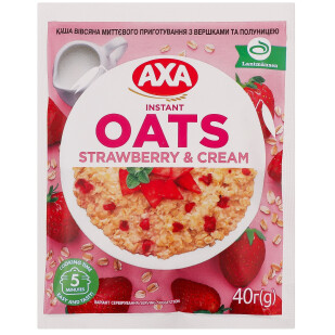 Каша вівсяна Axa вершки-полуниця миттєвого приготування, 40г (4820008126290)