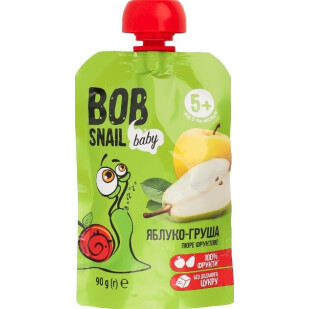 Пюре Bob Snail яблуко-груша, 90г (4820219343011)