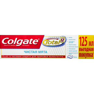 Паста зубная Colgate Total 12 Чистая мята, 125мл (6920354817076)
