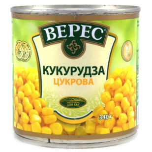 Кукурудза Верес цукрова з/б, 340г (4820008093004)