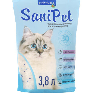 Наповнювач гігієнічний SaniPet силікогелевий, 3,8л (4823082402663)