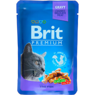 Корм для котов Brit Премиум с треской, 100г (8595602506002)