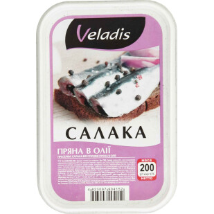 Салака Veladis пряная в масле, 200г (4823097904152)