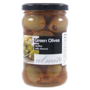 Оливки Almito Королівські фаршировані мигдалем, 270г (5200311700087)