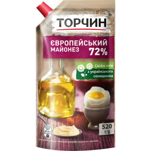 Майонез Торчин Европейский 72% д/п, 520г (4820001316186)