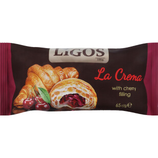 Круассан Ligos с начинкой со вкусом вишни, 65г (4820057860879)