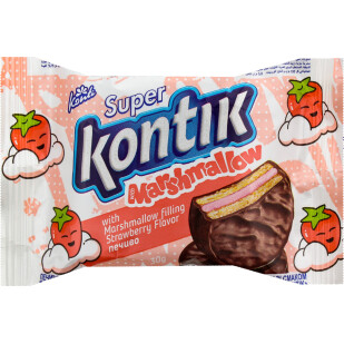 Печенье Konti Super Kontik с начинкой маршмеллоу вкус клубники, 30г (4823088602722)