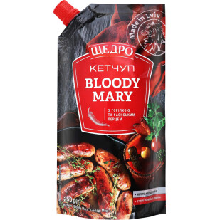 Кетчуп Щедро Bloody Mary д/п, 250г (4823097407684)