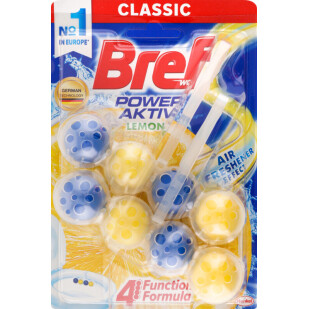Блок для унітазу Bref Power Aktiv Lemon, 2*50г (9000100656832)