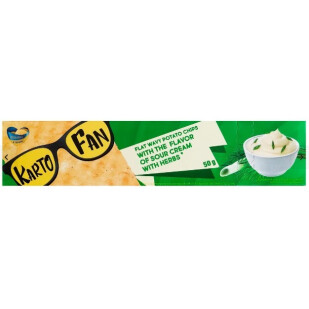 Чипси KartoFan зі смаком сметани та зелені, 50г (4820210910458)