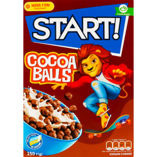 Кульки кукурудзяні Start з какао, 250г (4820008125460)