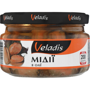 Мидии Veladis в масле с/б, 200г (4823097904077)