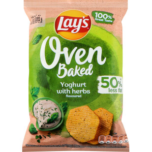 Чіпси Lay's Oven Baked зі смаком йогурту з травами, 110г (5900259128843)