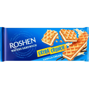Вафли Roshen Extra Crunch Vanilla Cream, 142г (4823077641688)