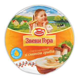 Сыр плавленый Звени Гора со вкусом грибов, 90г (4820009350564)