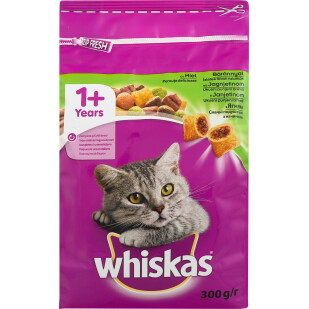 Корм Whiskas с ягненком для взрослых котов, 300г (5900951014086)
