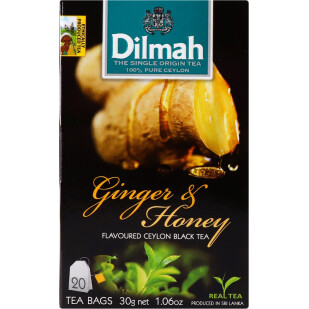 Чай черный Dilmah Ginger&Honey, 20*1,5г/уп (9312631142112)