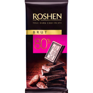 Шоколад черный Roshen Brut 80%, 85г (4823077632570)