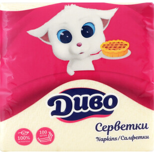 Салфетки Диво желтые 240х240мм, 100 шт/уп (4820003831656)