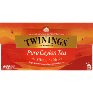 Чай чорний Twinings Pure Ceylon, 25*2г (0070177260439)
