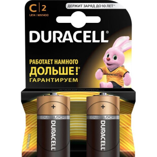 Батарейка Duracell Plus C MN1400-LR14, 2шт (5000394052529)