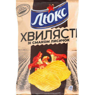 Чипси Люкс хвилясті зі смаком лисичок, 125г (7622201769413)
