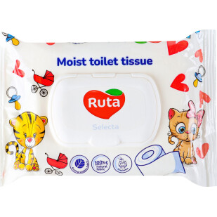 Бумага туалетная Ruta Selecta влажная, 40шт (4820202893103)