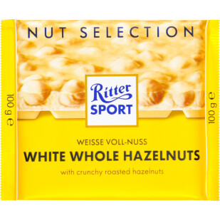 Шоколад білий Ritter Sport з лісовим горіхом, 100г (4000417701008)