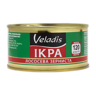 Икра лососевая Veladis зернистая ж/б, 120г (4823097901816)