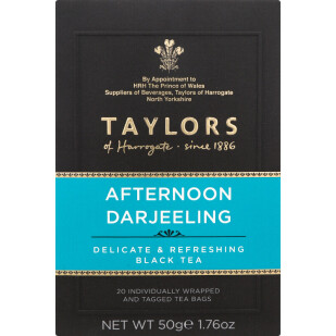 Чай чорний Taylors of Harrogate Afternoon Darjeeling, 20*2,5г (5010357551679)