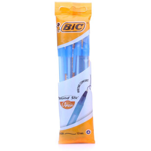 Ручки шарикові BIC Round сині, 4шт/уп (3086123466128)