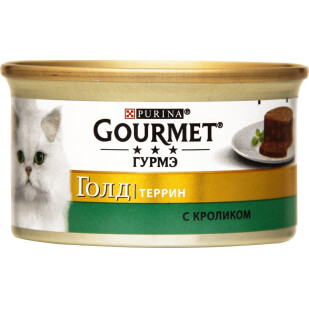 Корм для котов Gourmet Gold кролик кусочки в паштете, 85г (7613033706271)