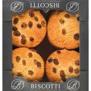Печиво Biscotti Американське з родзинками, 0,4кг (4820216120264)