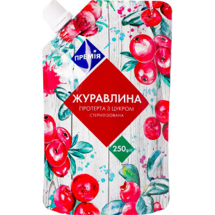 Клюква Премія перетертая с сахаром, 250г (4823096402628)