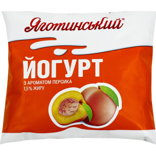 Йогурт Яготинський персик 1,5% пакет, 400г (4823005205555)