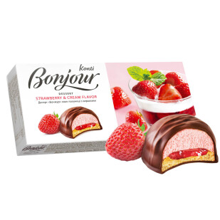 Десерт Konti Bonjour клубника со сливками, 232г (4823012247234)