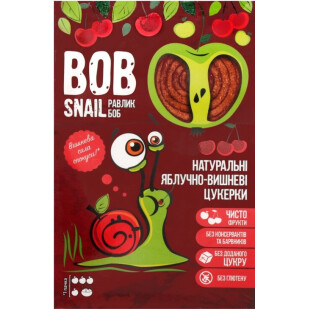 Цукерки Bob Snail натуральні яблучно-вишневі, 60г (4820162520347)