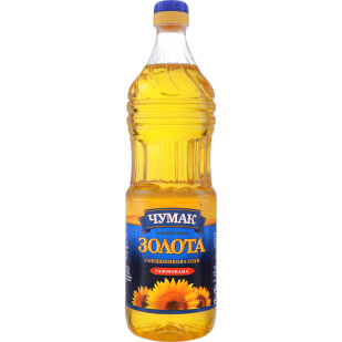 Масло подсолнечное Чумак рафинированное, 0,9л (4820078575936)
