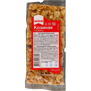 Козинак Extra! з арахісу, 100г (4824034043699)