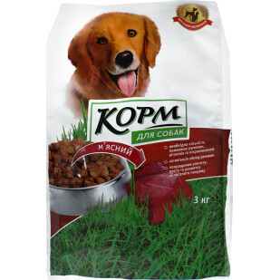 Корм для собак Повна Чаша мясной сухой, 3кг (4824024024936)