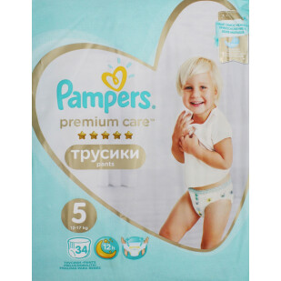 Подгузники-трусики Pampers Premium Care Pants 12-17кг, 34шт/уп (8001090759870)