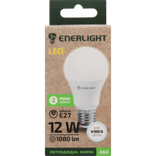 Лампа светодиодная Enerlight A60 12Вт 4100K E27, шт (4823093500044)