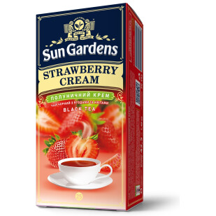 Чай черный Sun Gardens Strawberry Cream, 25*1,7г